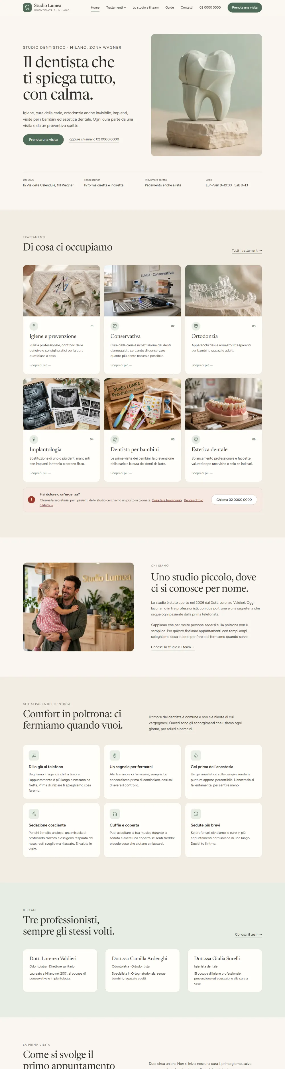 Sito Studio Lumea su computer: pagina iniziale