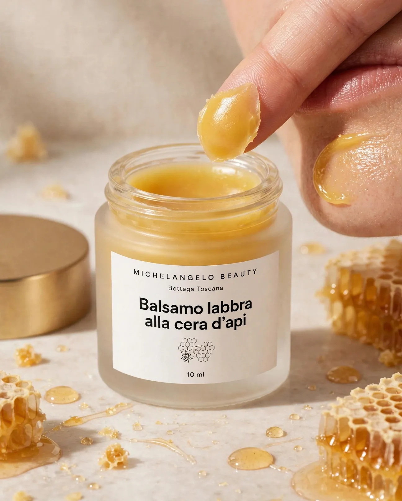 Balsamo labbra alla cera d'api, dettaglio