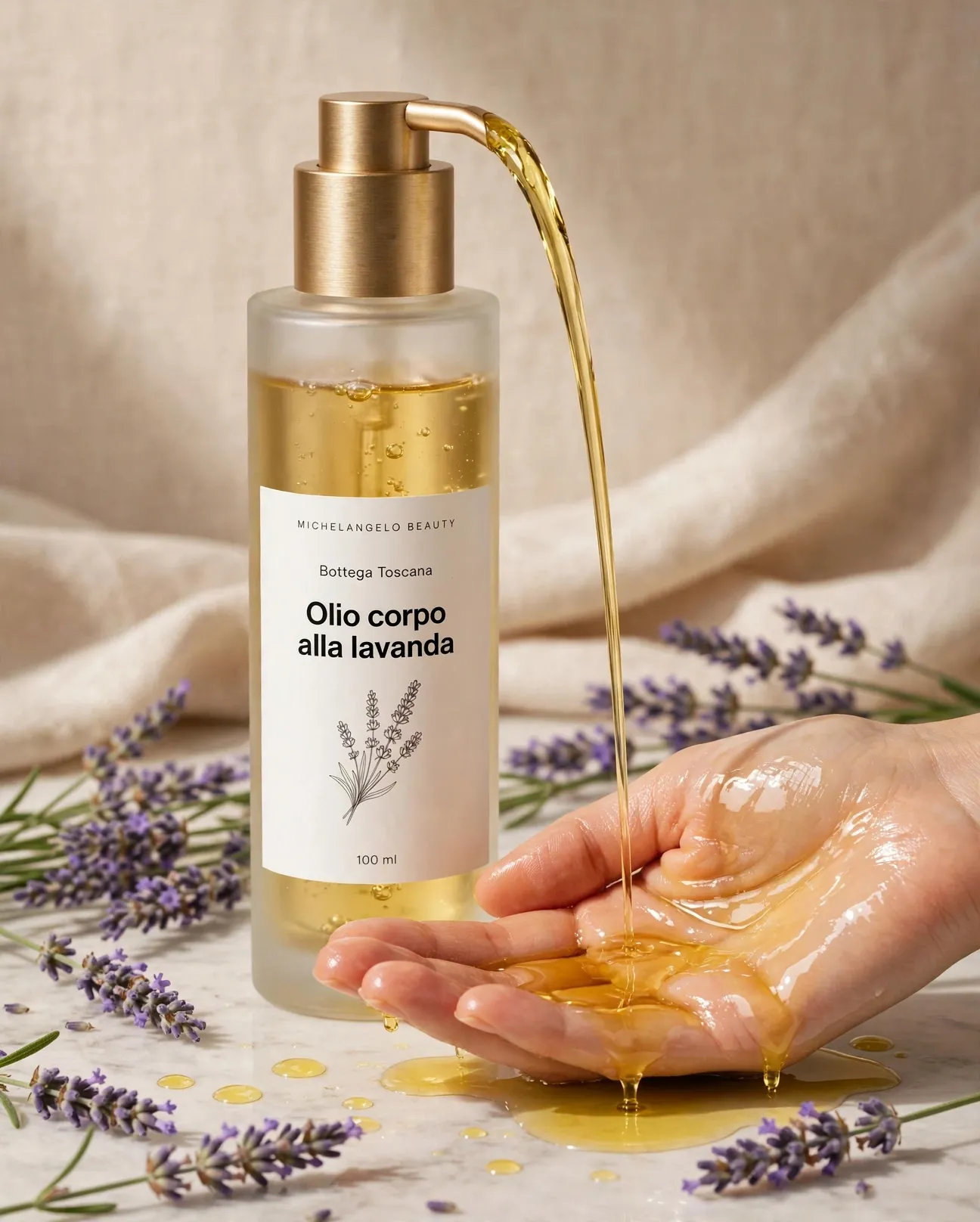 Olio corpo alla lavanda, dettaglio