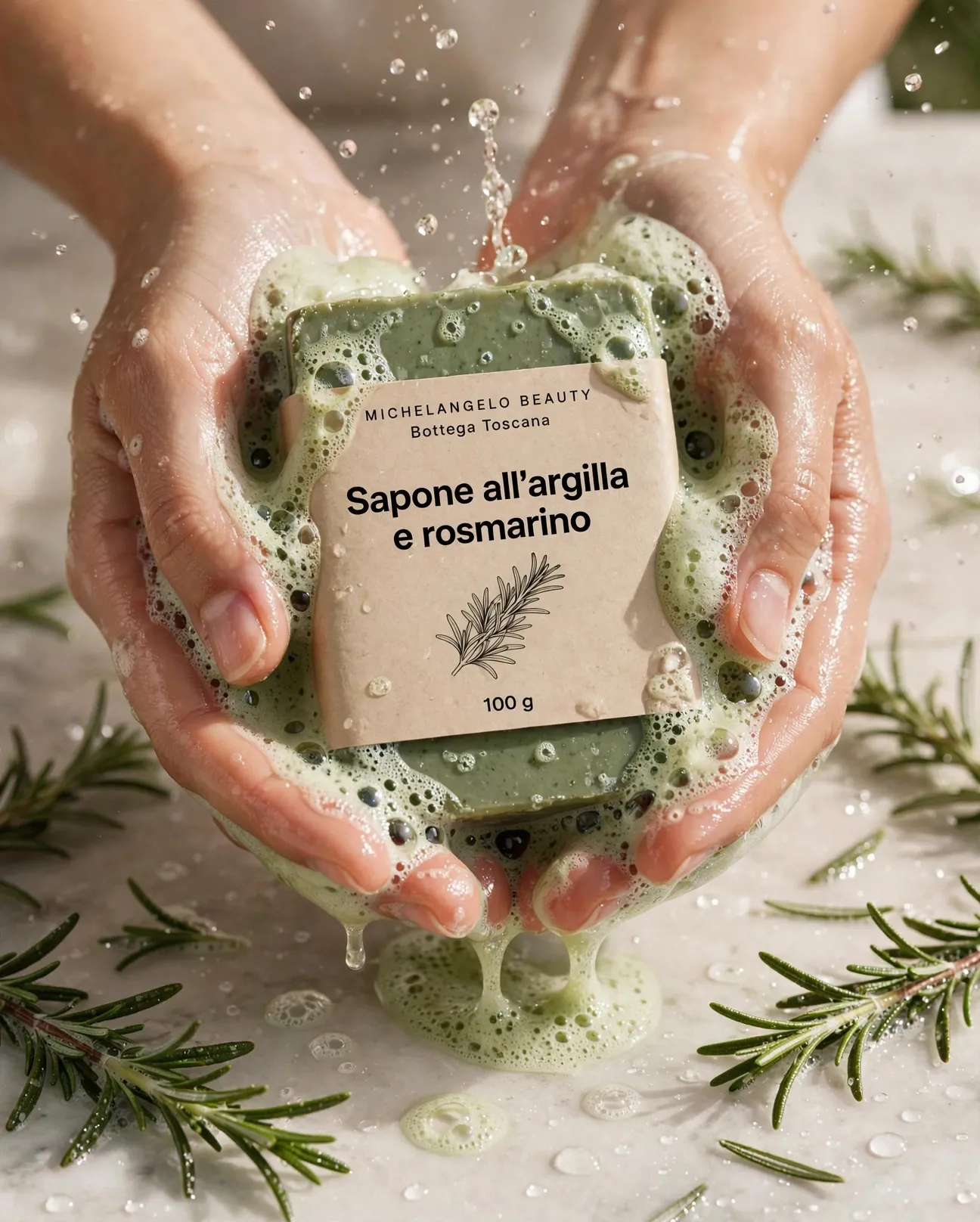 Sapone all'argilla e rosmarino, dettaglio
