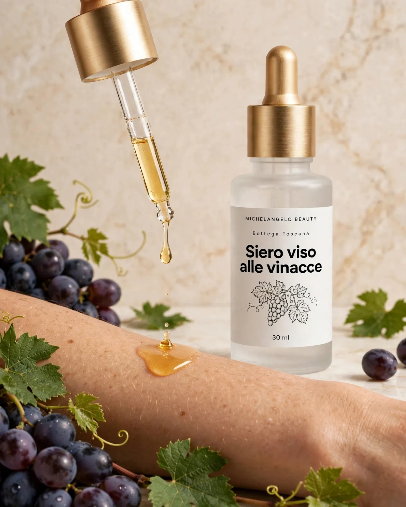 Siero viso alle vinacce, dettaglio